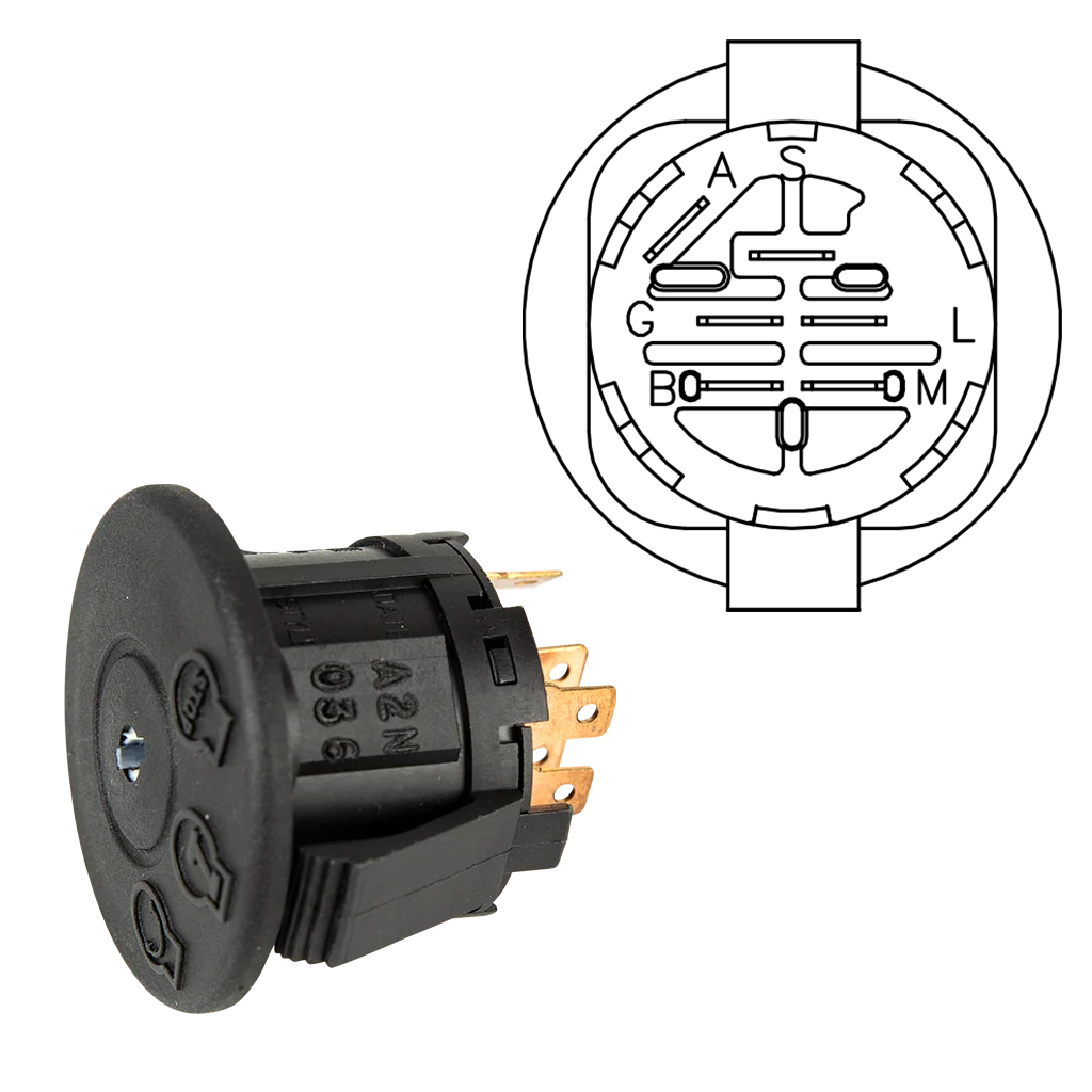 CUB CADET / ROVER IGNITION SWITCH ( 3 POSITION - 6 PIN )