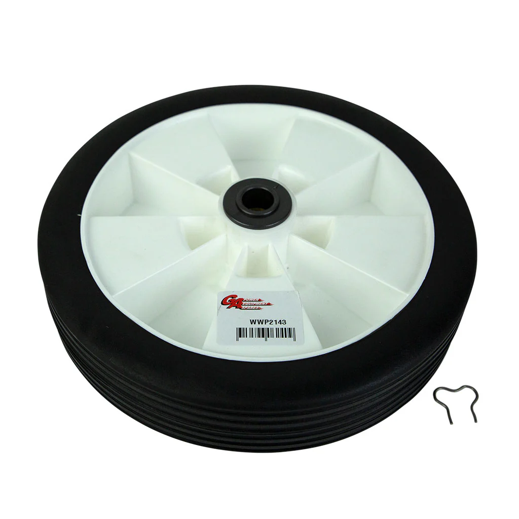 PLASTIC WHEEL ASSEMBLY 8" W/ BEARING & 9/16" BUSH