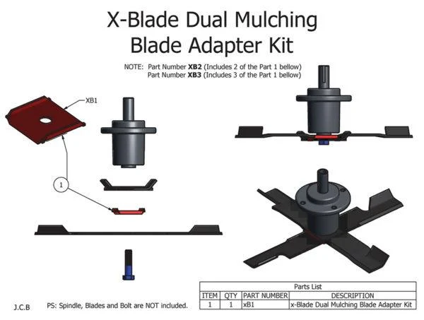 X-Blade Dual Lawn Mower Mulching Blade Adapter - Image 5